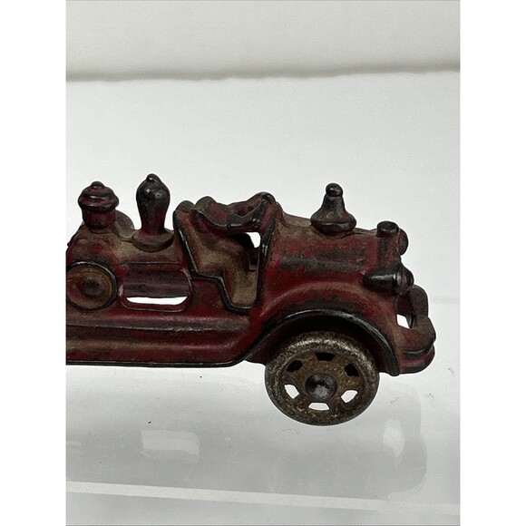 A.C. Williams Cast Iron Steamer Red Fire Pumper Truck Toy Antique READ - Picture 4 of 7